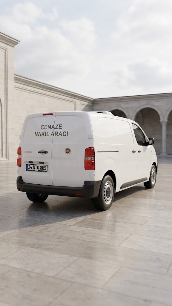 Asrın Cenaze private funeral van rear view — funeral transport vehicle marking