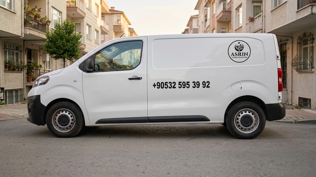 Asrın Cenaze transport van on an Istanbul residential street — 24/7 private fleet